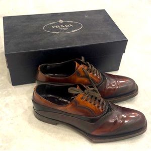 Prada Calzature Uomo shoes, color Tabacco, size UK 8.5 US 9.5.